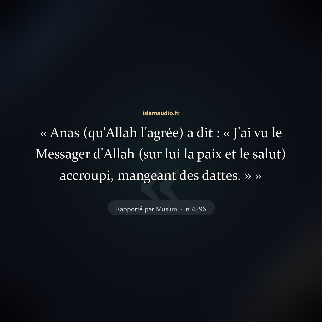 Aperçu du hadith