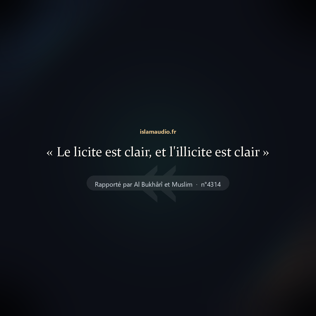 Aperçu du hadith