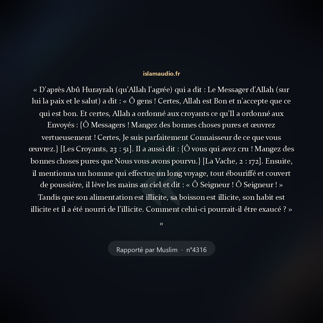 Aperçu du hadith
