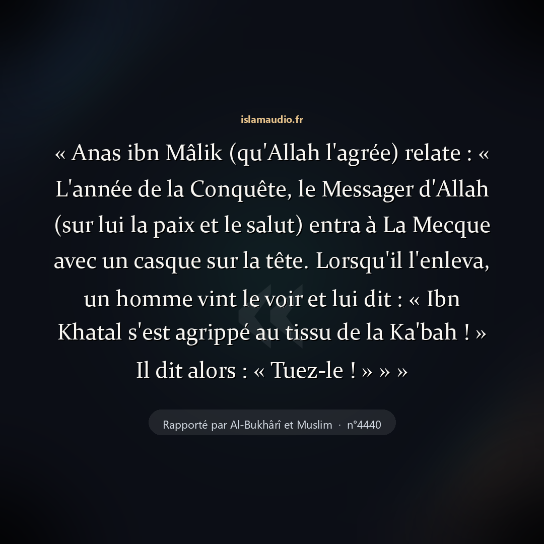 Aperçu du hadith