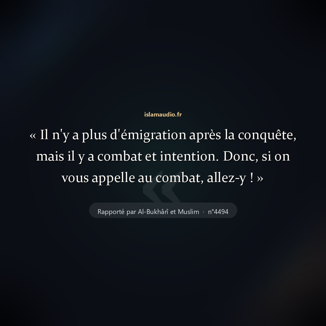 Aperçu du hadith