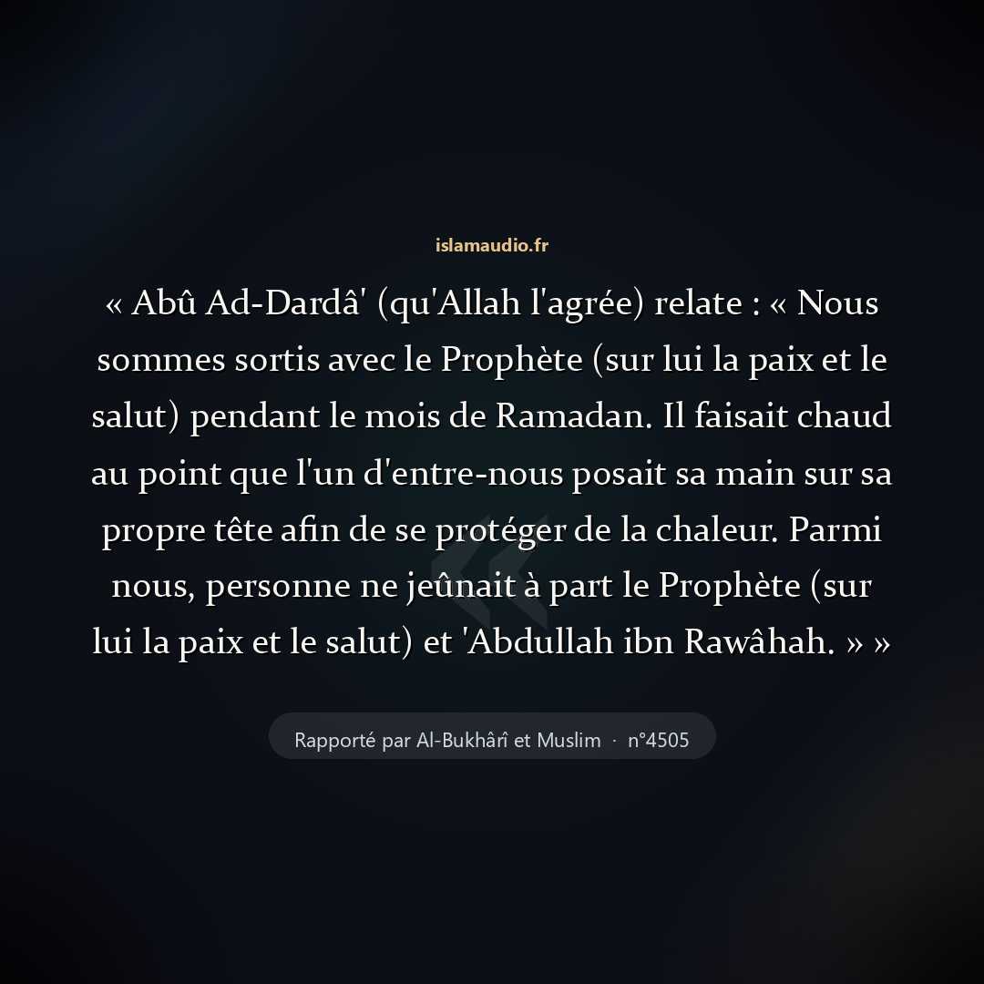 Aperçu du hadith