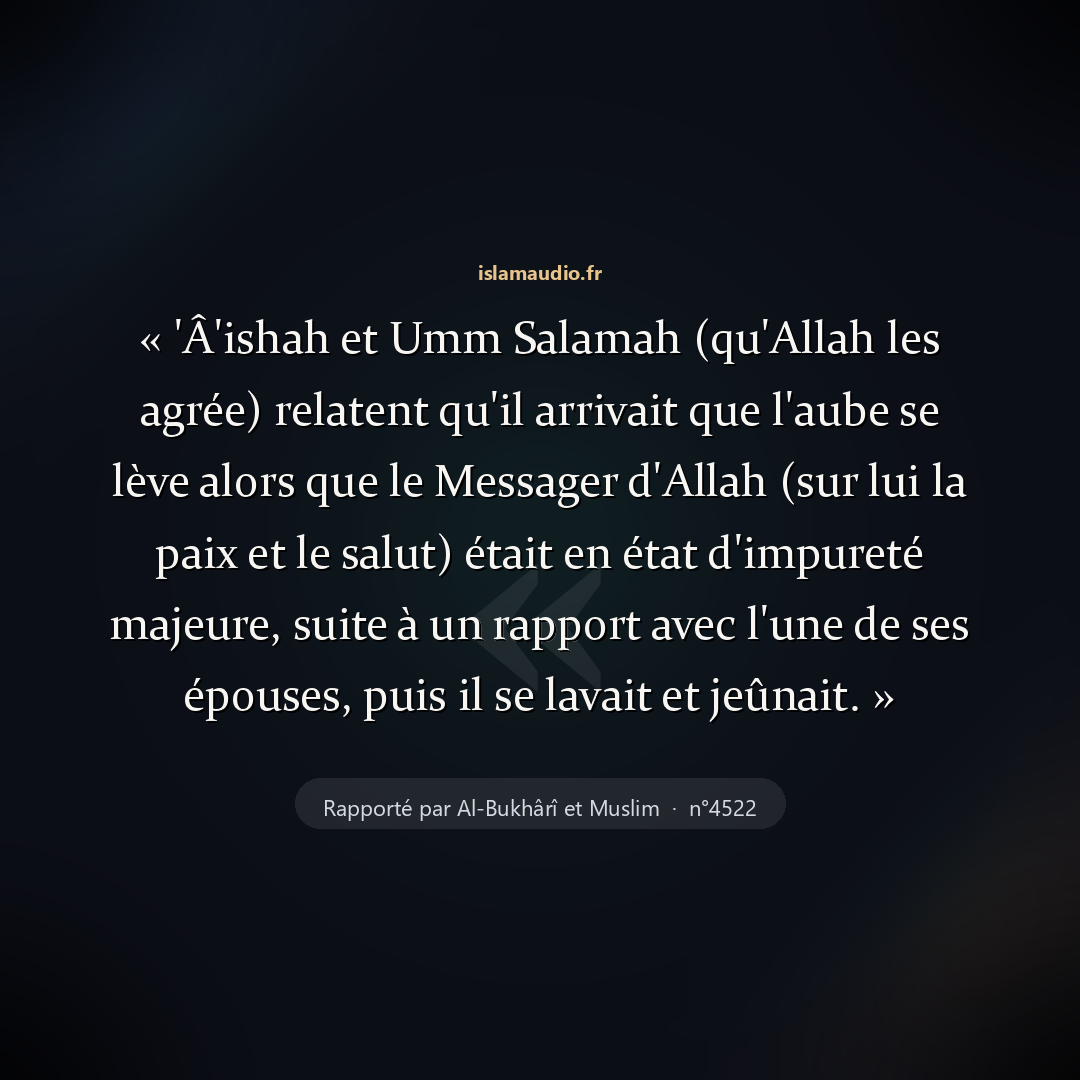 Aperçu du hadith