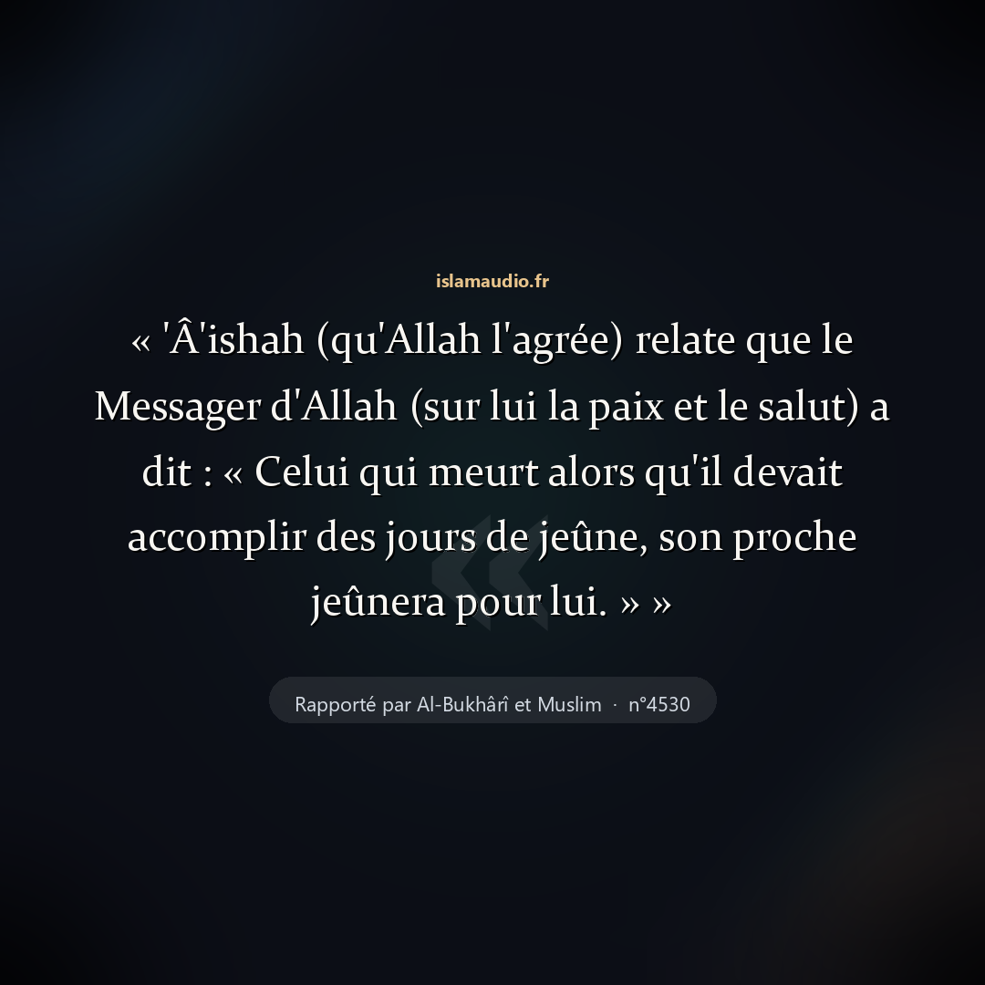 Aperçu du hadith