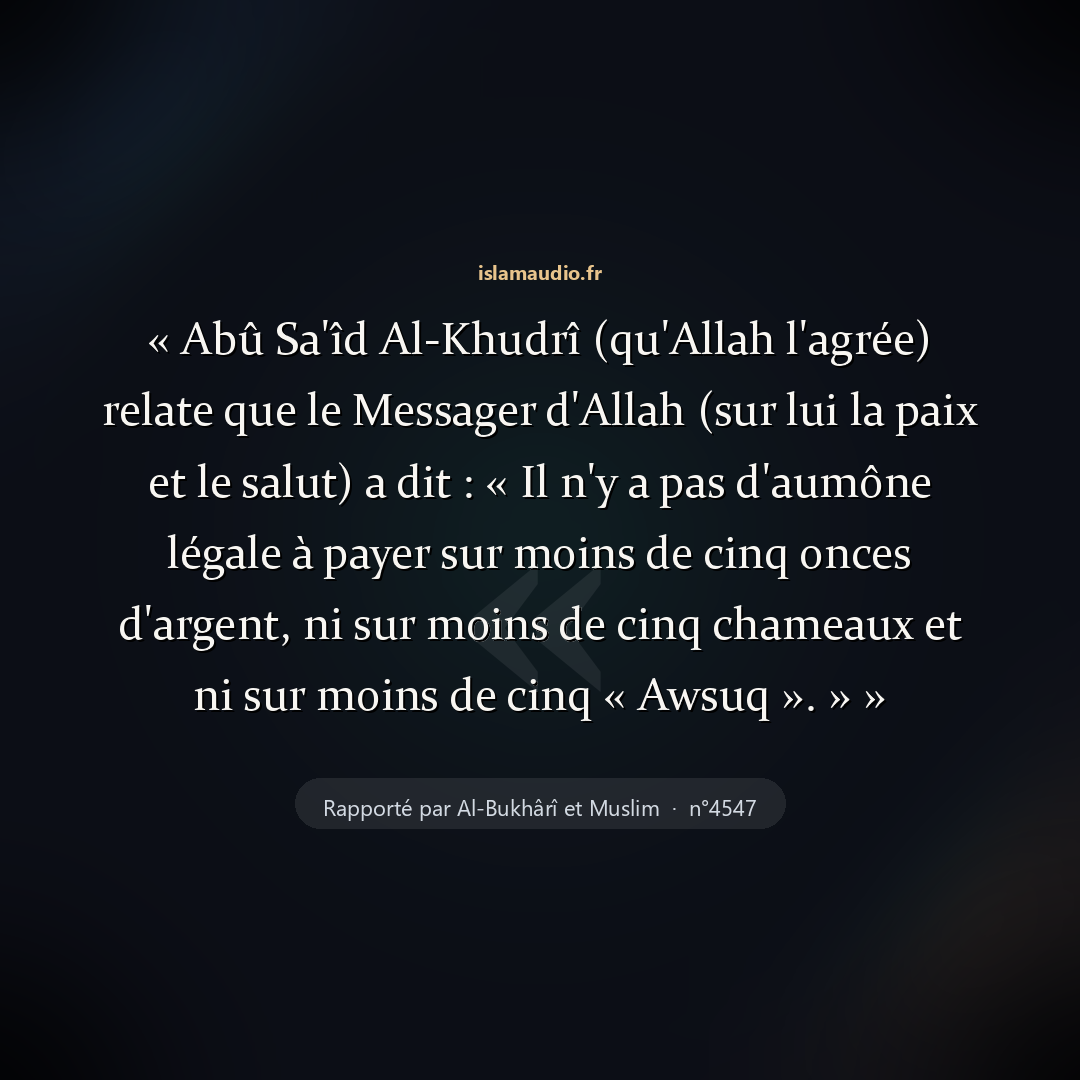 Aperçu du hadith