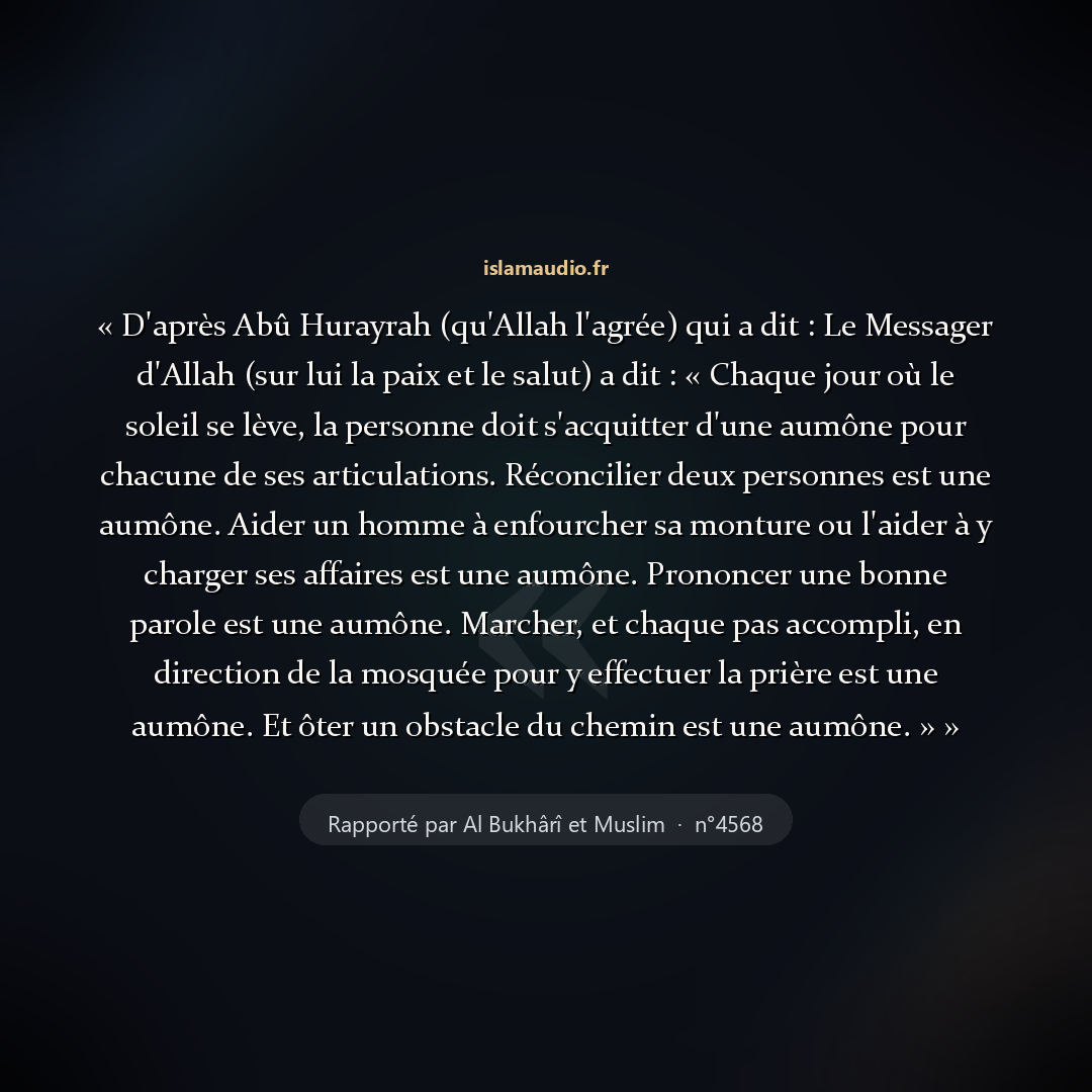 Aperçu du hadith