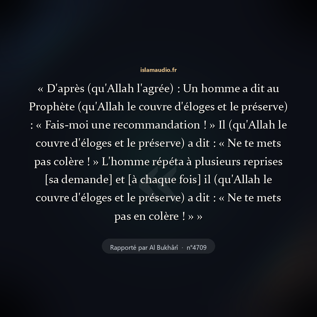 Aperçu du hadith