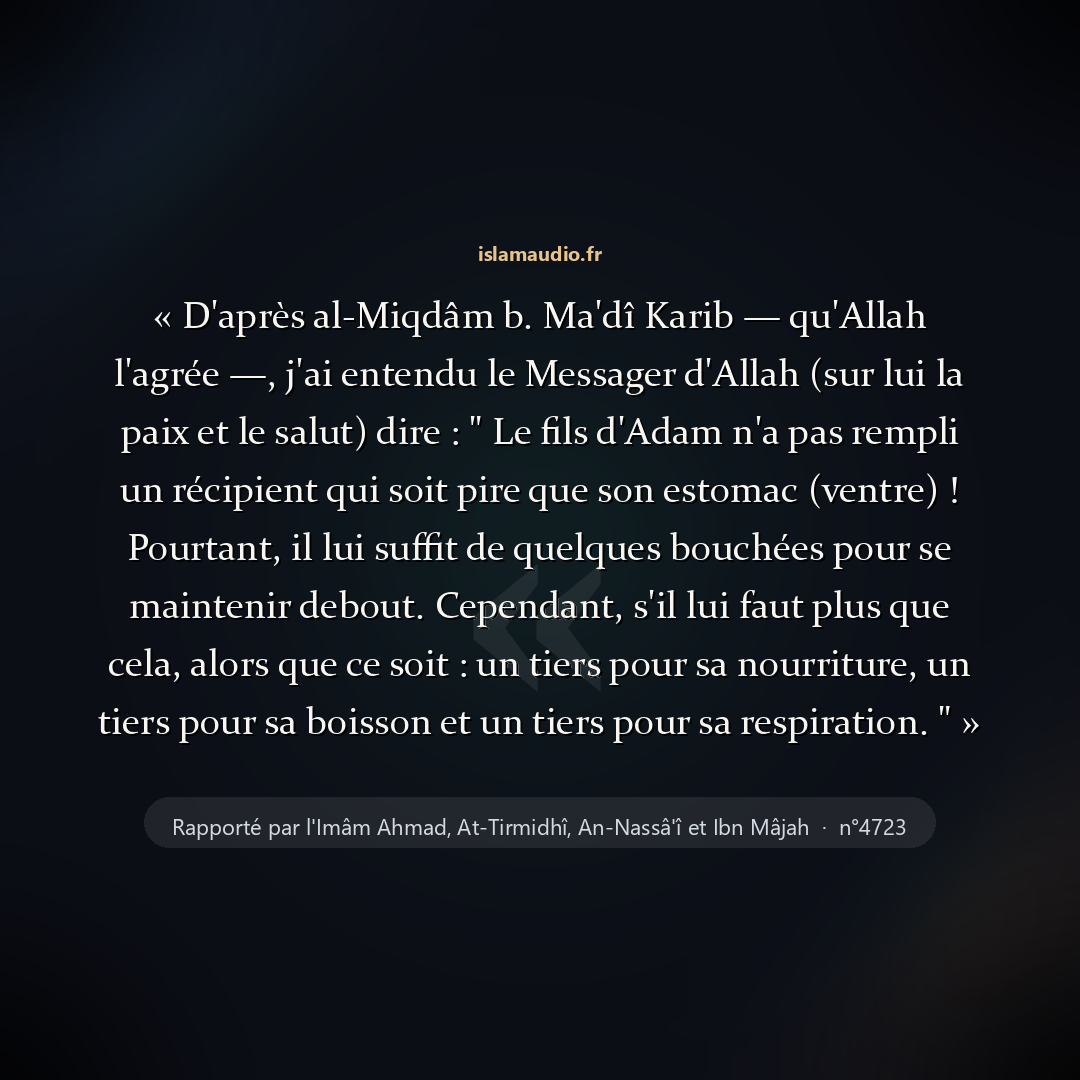Aperçu du hadith