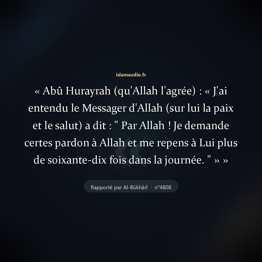 Aperçu du hadith