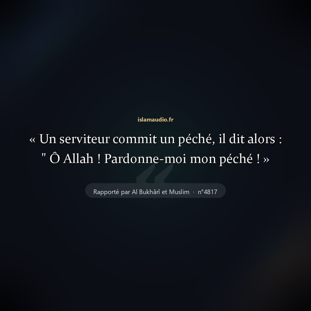Aperçu du hadith
