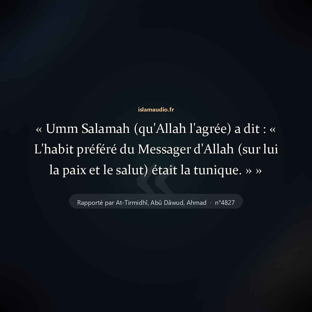 Aperçu du hadith