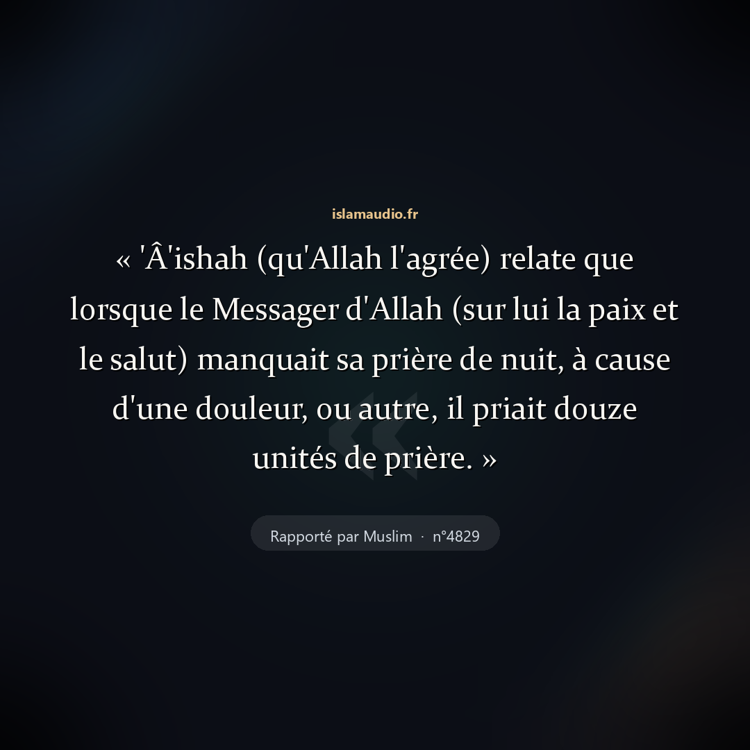 Aperçu du hadith