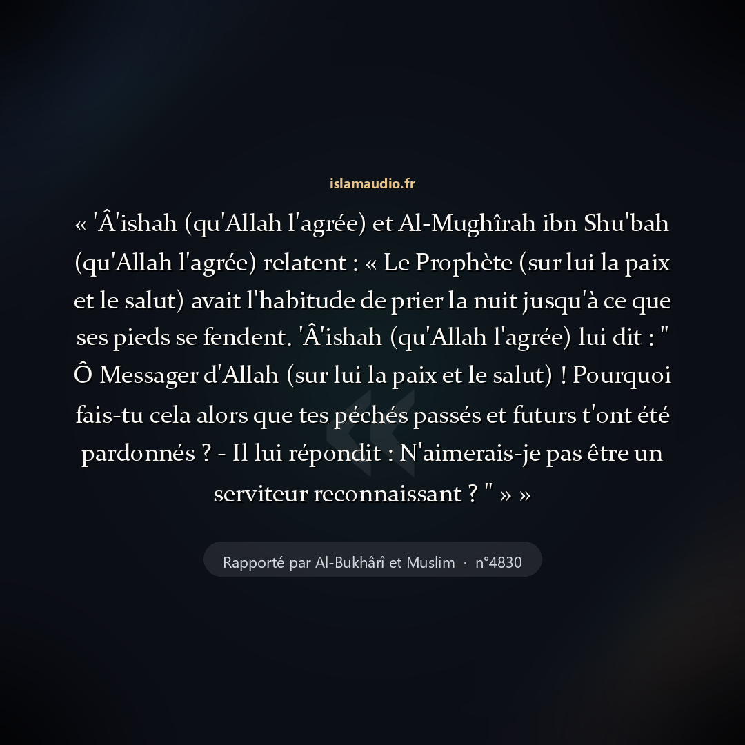Aperçu du hadith