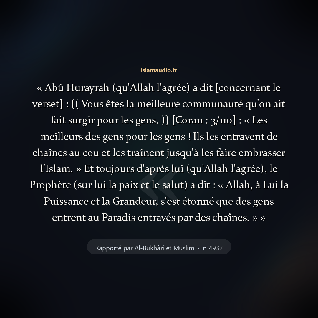 Aperçu du hadith