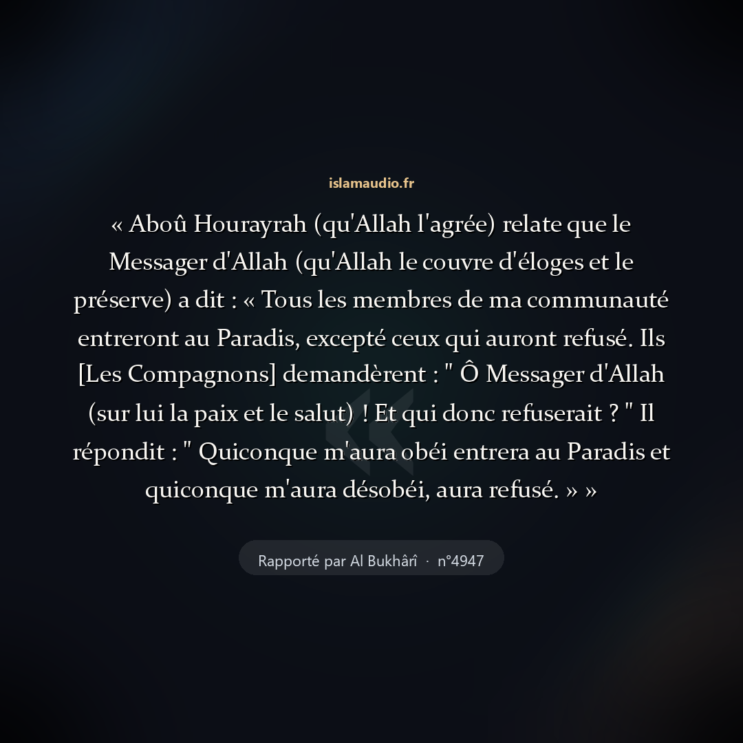 Aperçu du hadith