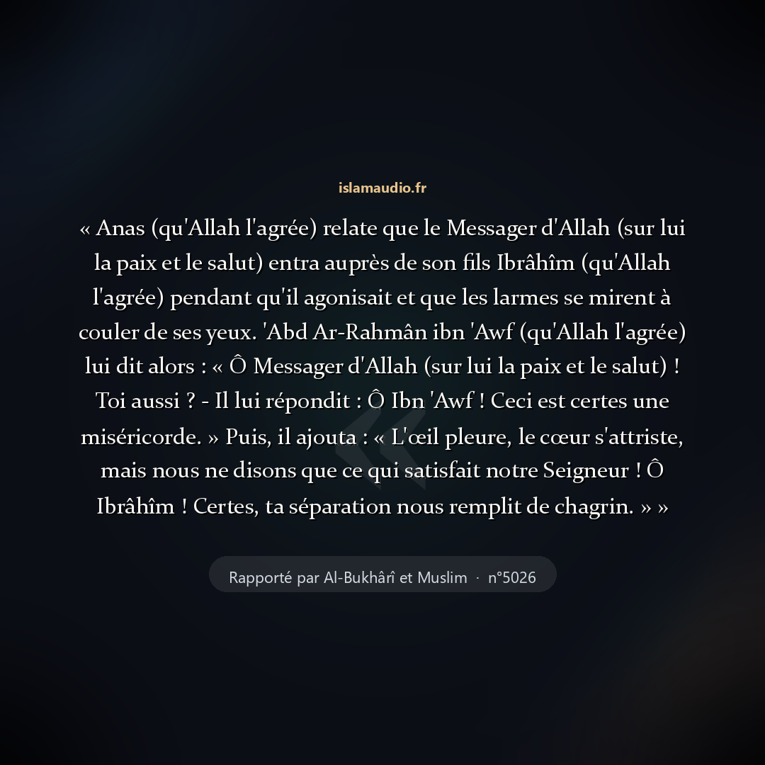 Aperçu du hadith
