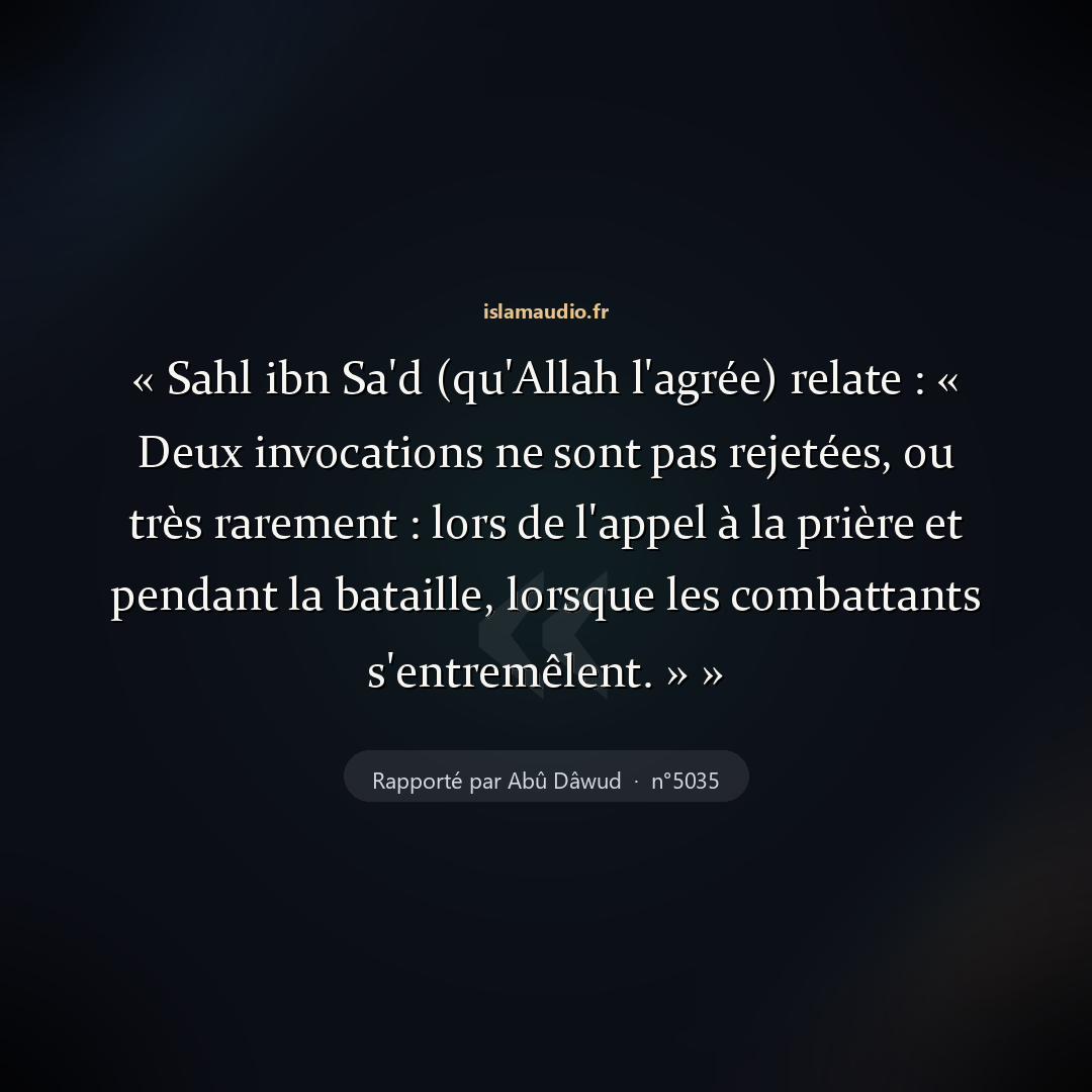 Aperçu du hadith