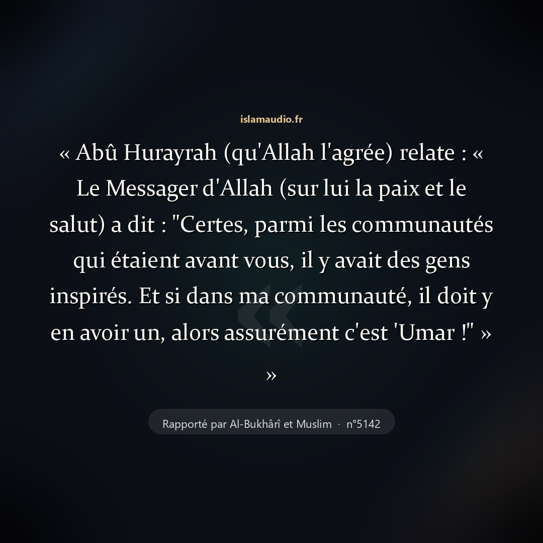 Aperçu du hadith