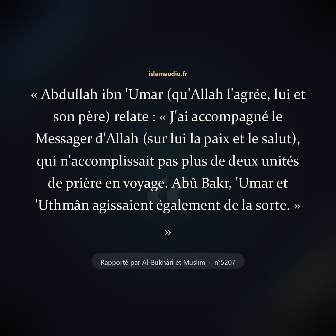 Aperçu du hadith