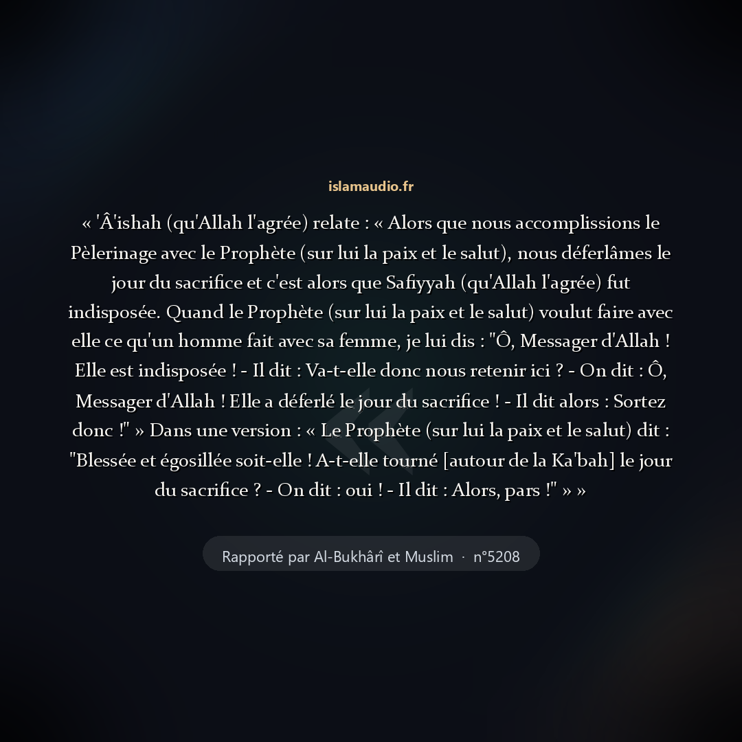 Aperçu du hadith