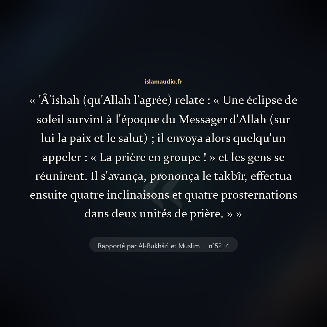 Aperçu du hadith