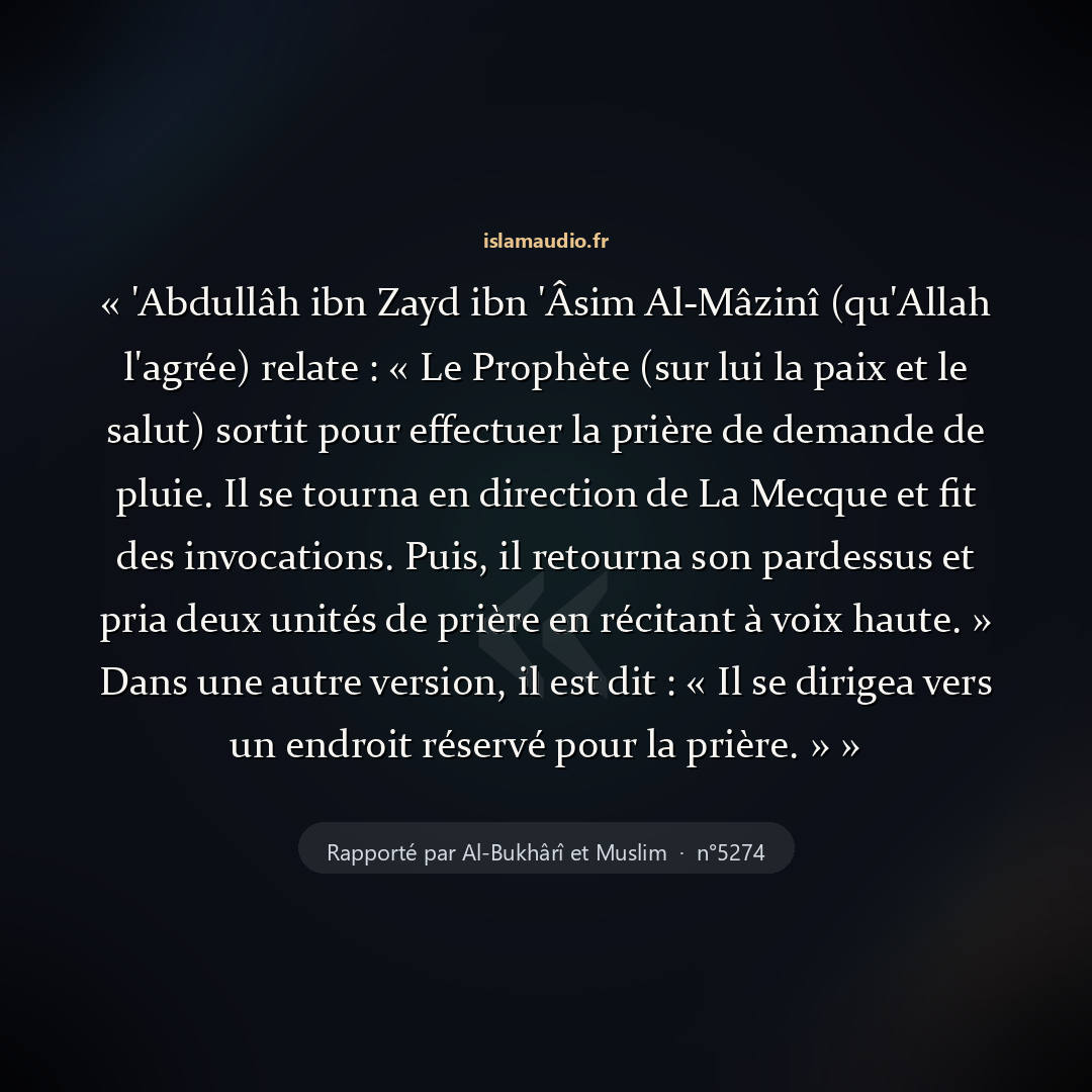 Aperçu du hadith