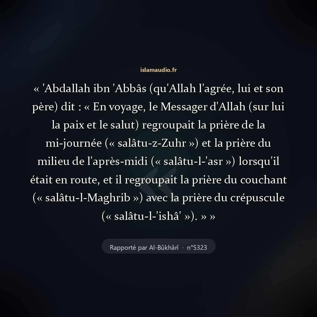 Aperçu du hadith
