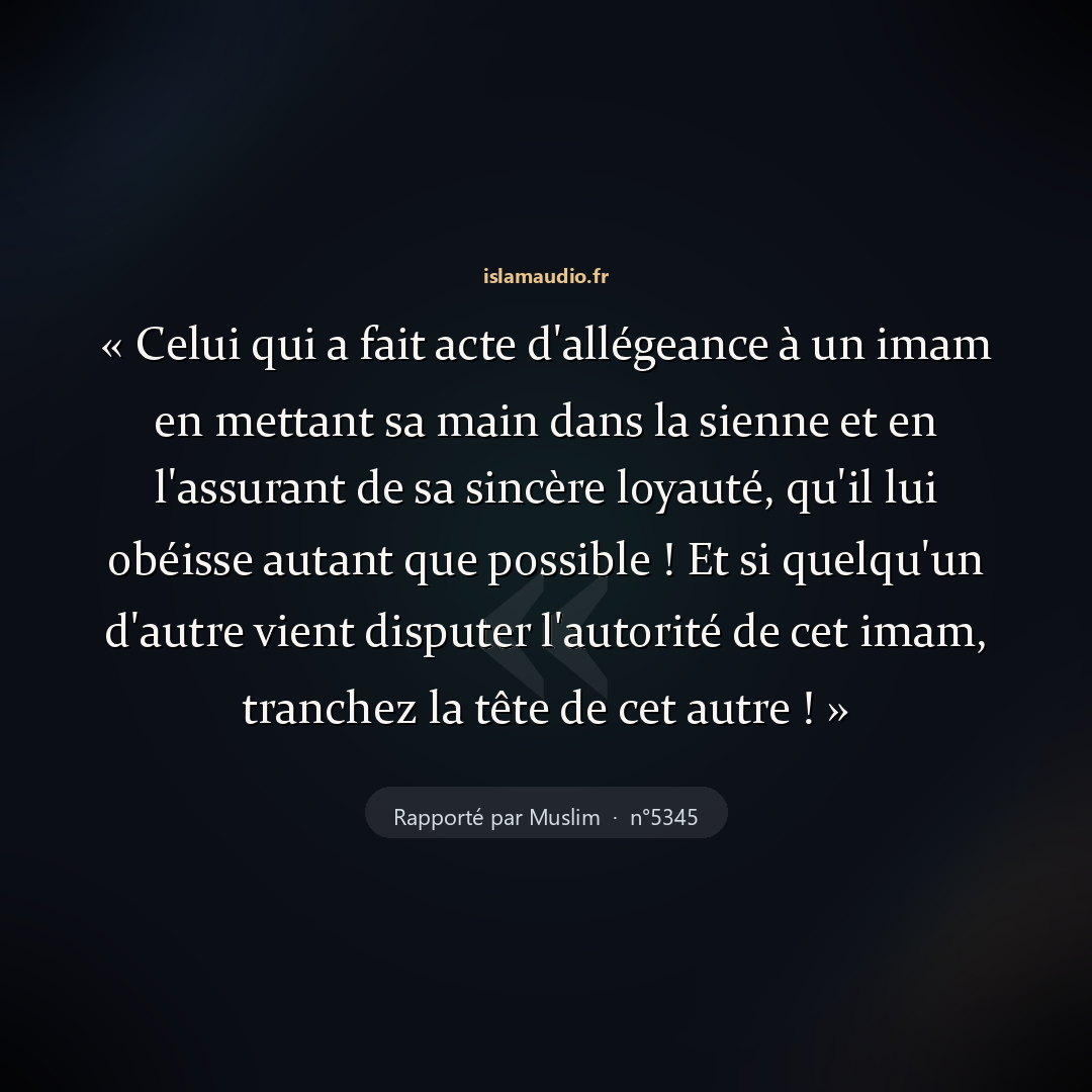 Aperçu du hadith