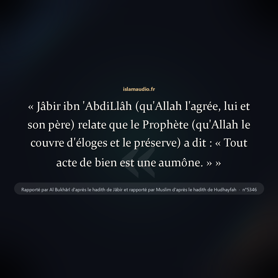 Aperçu du hadith