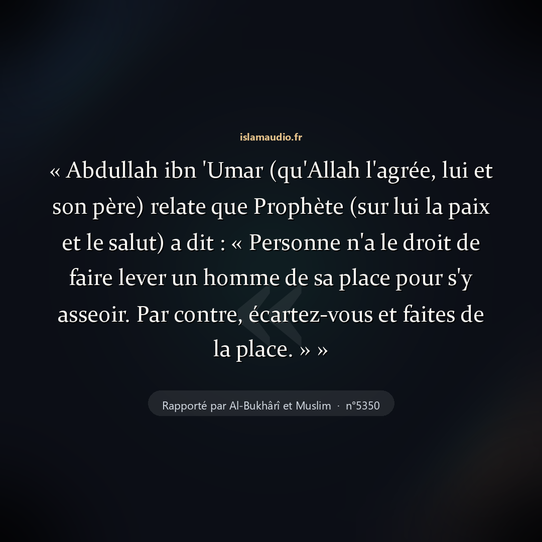 Aperçu du hadith