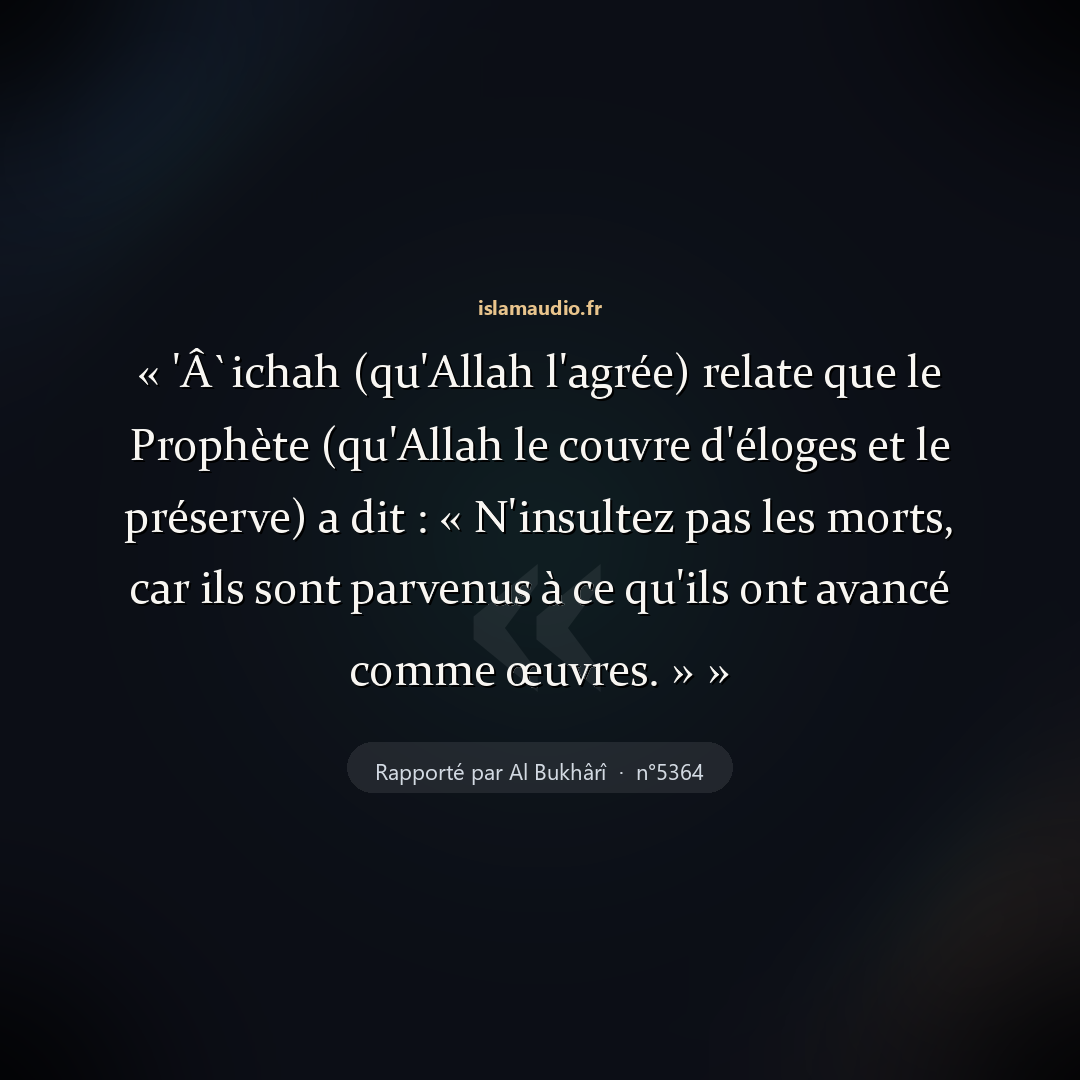 Aperçu du hadith