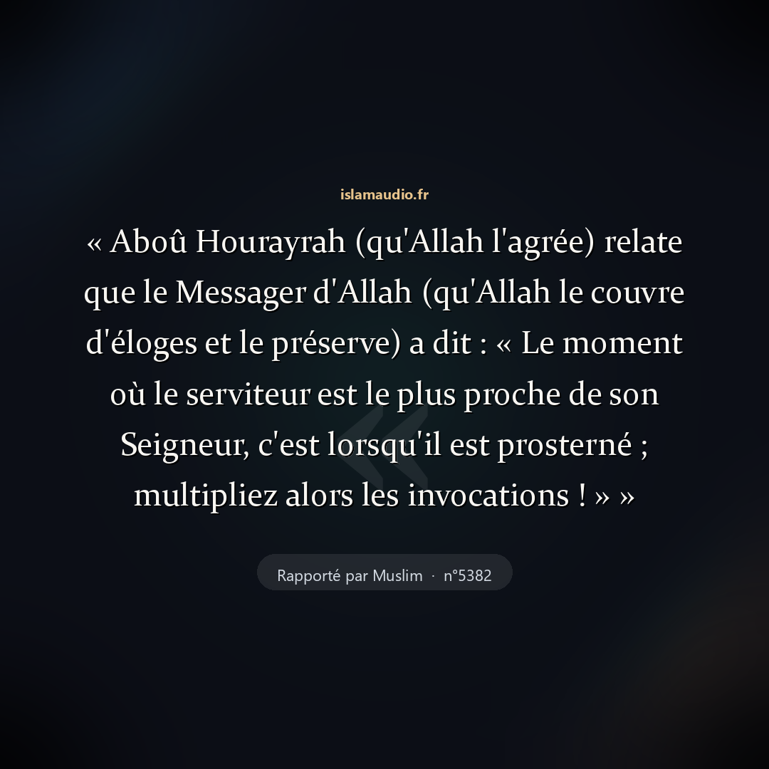 Aperçu du hadith