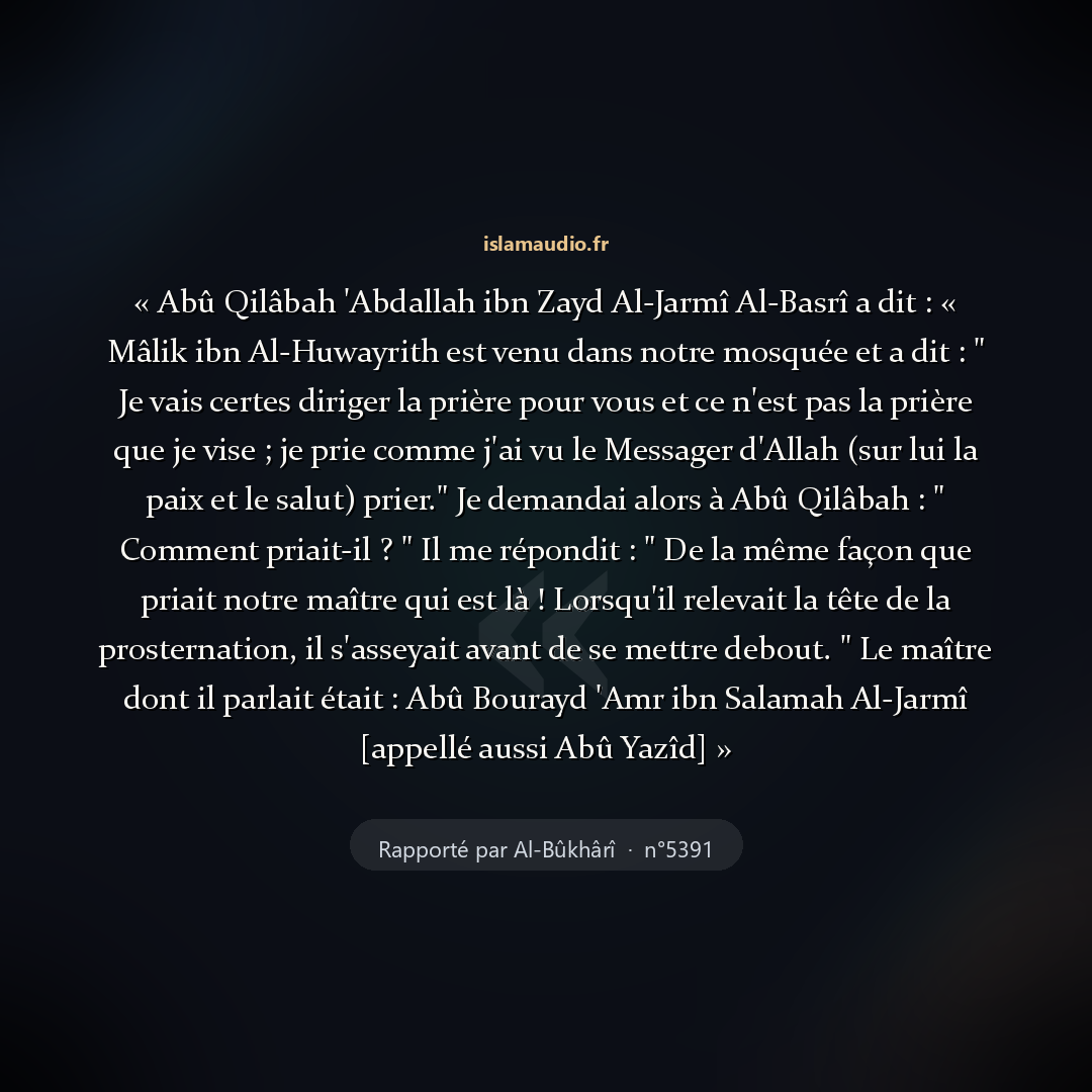 Aperçu du hadith