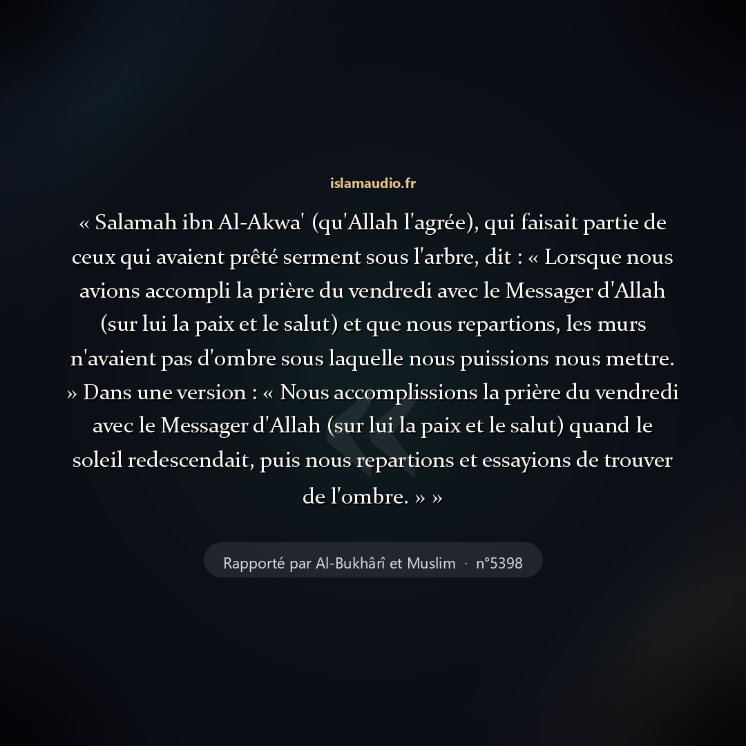 Aperçu du hadith