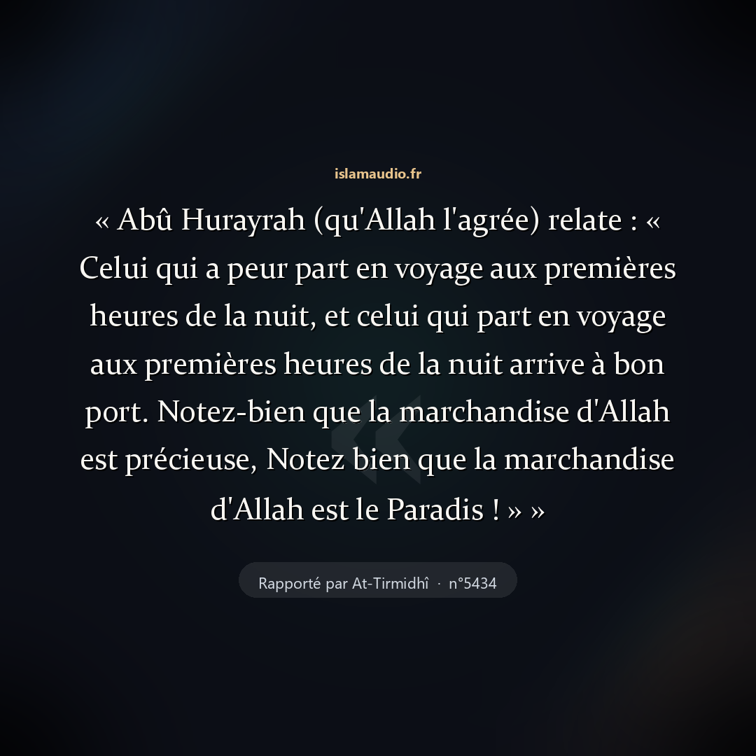 Aperçu du hadith