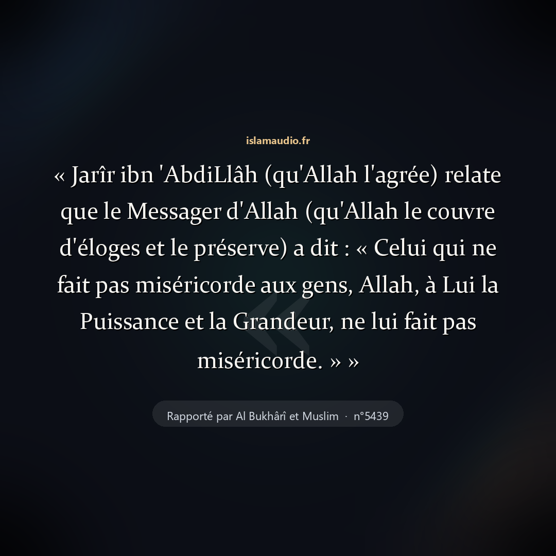 Aperçu du hadith