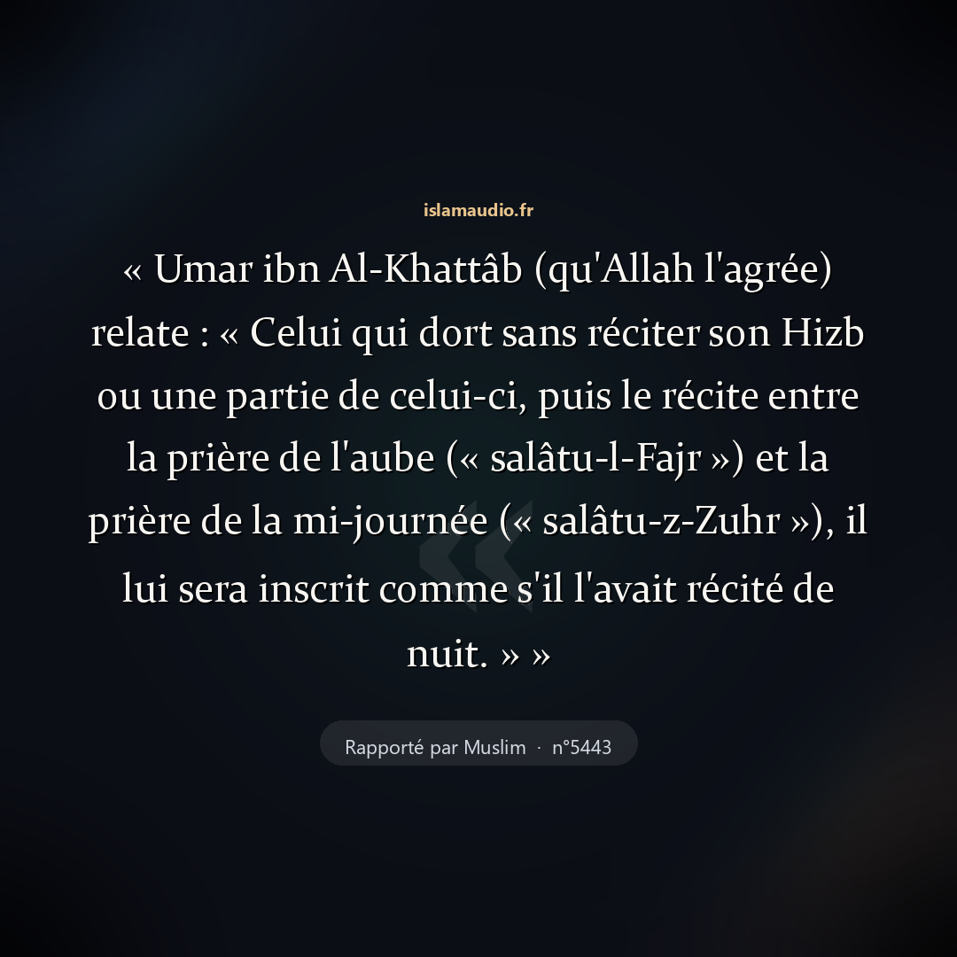 Aperçu du hadith
