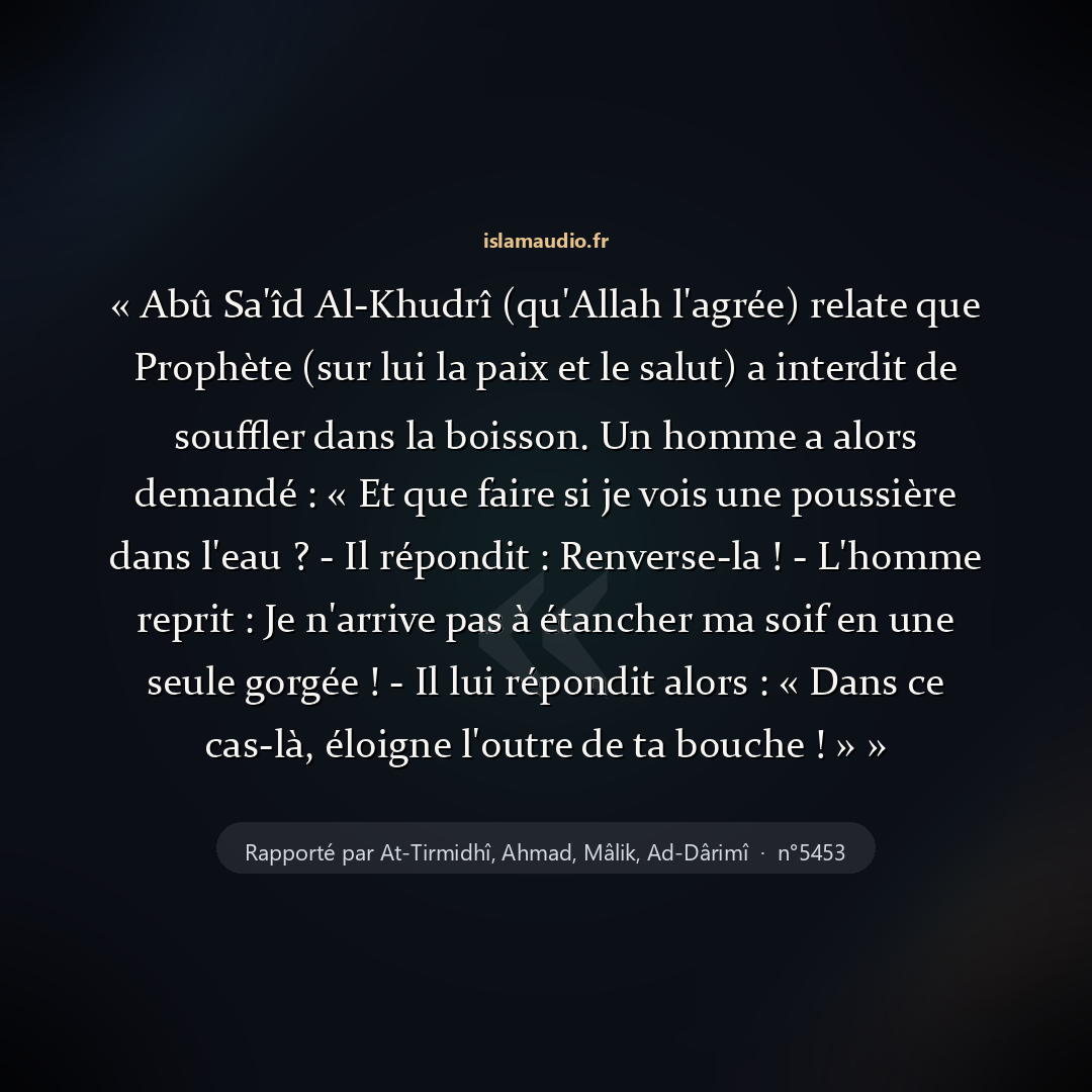 Aperçu du hadith