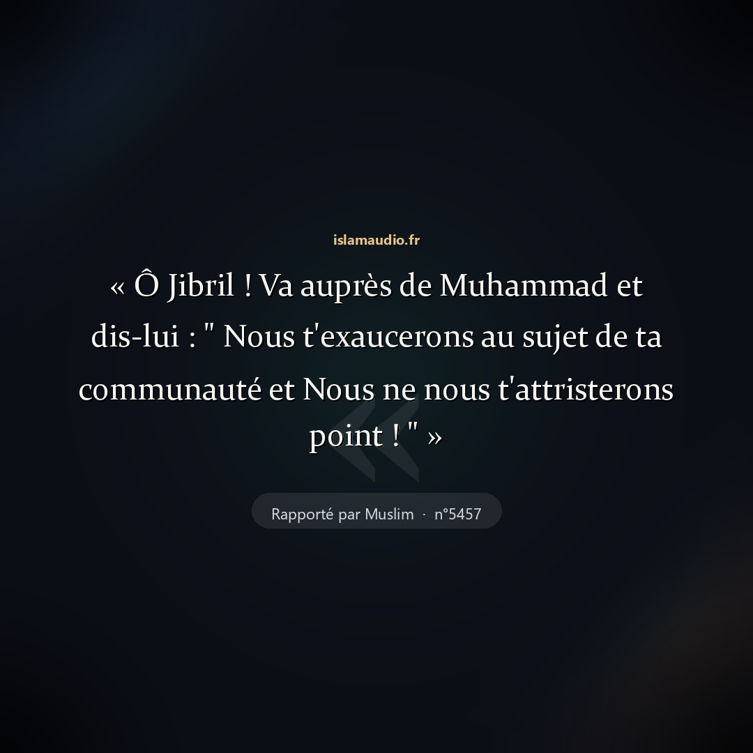 Aperçu du hadith