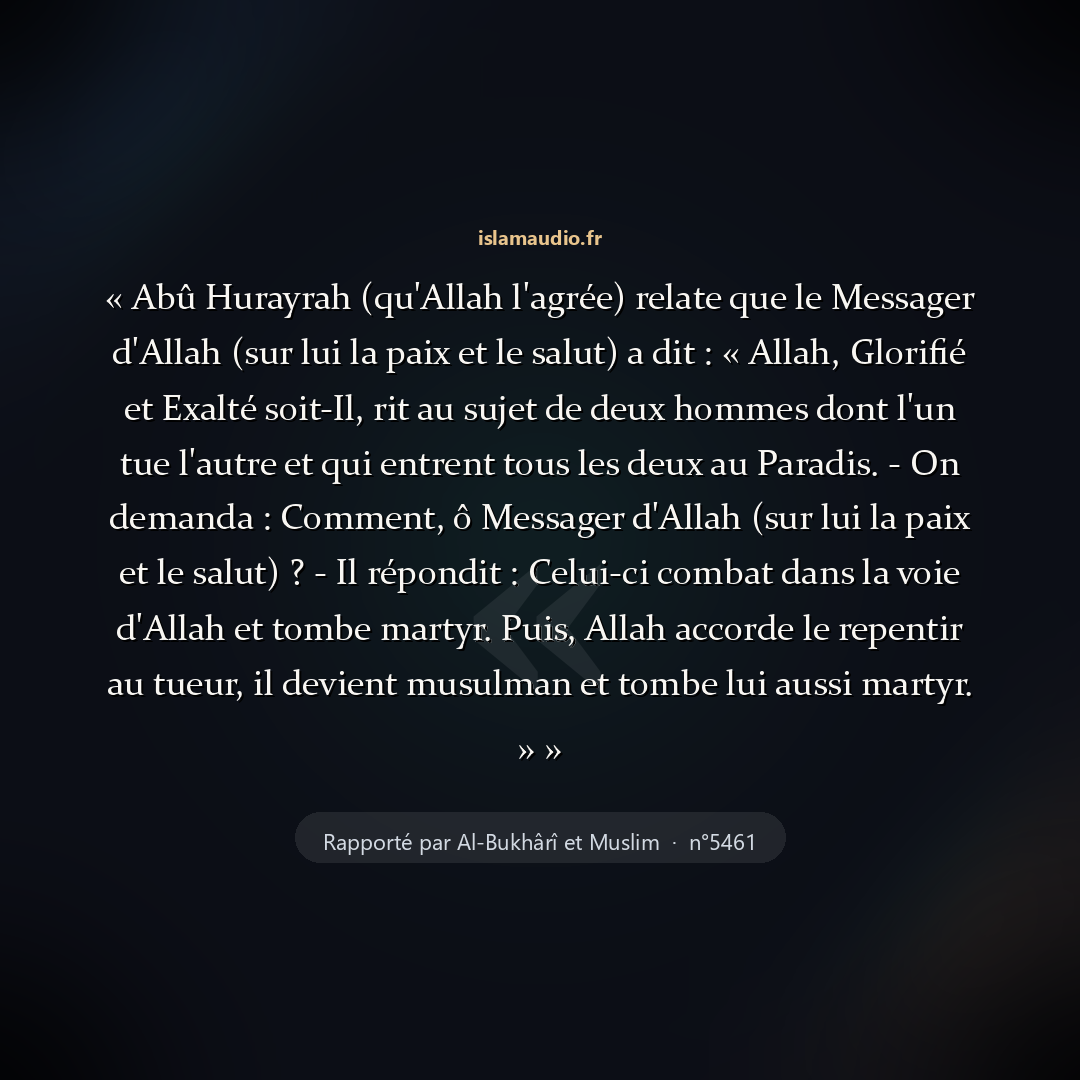 Aperçu du hadith
