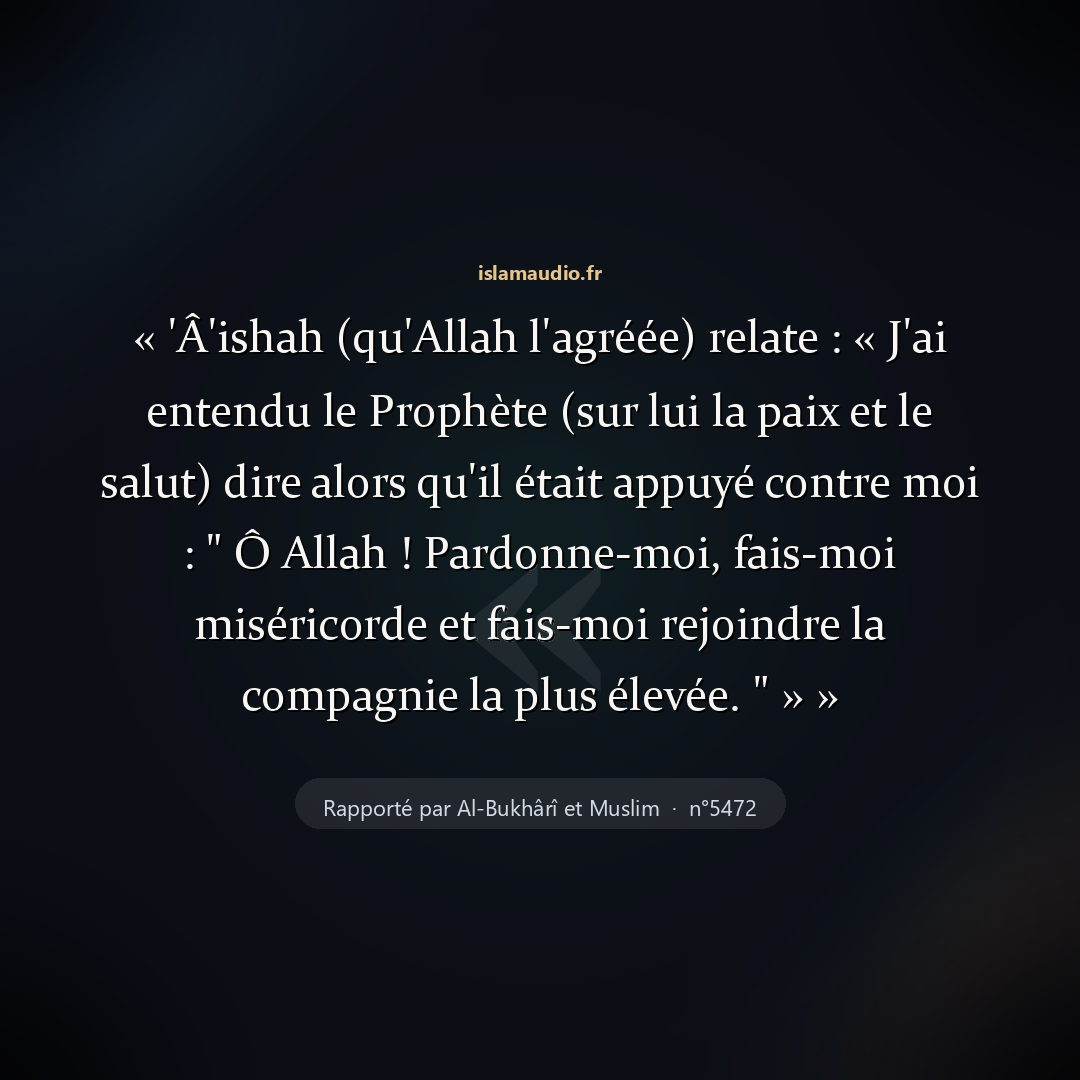 Aperçu du hadith