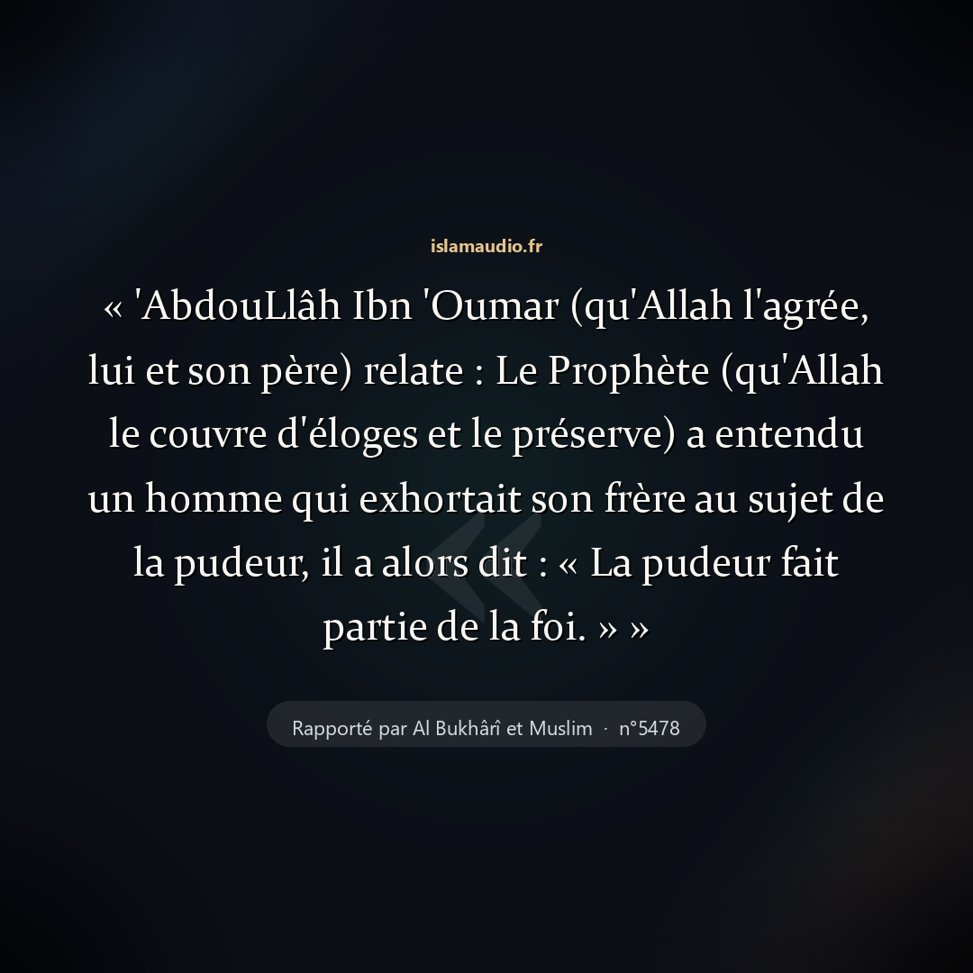 Aperçu du hadith
