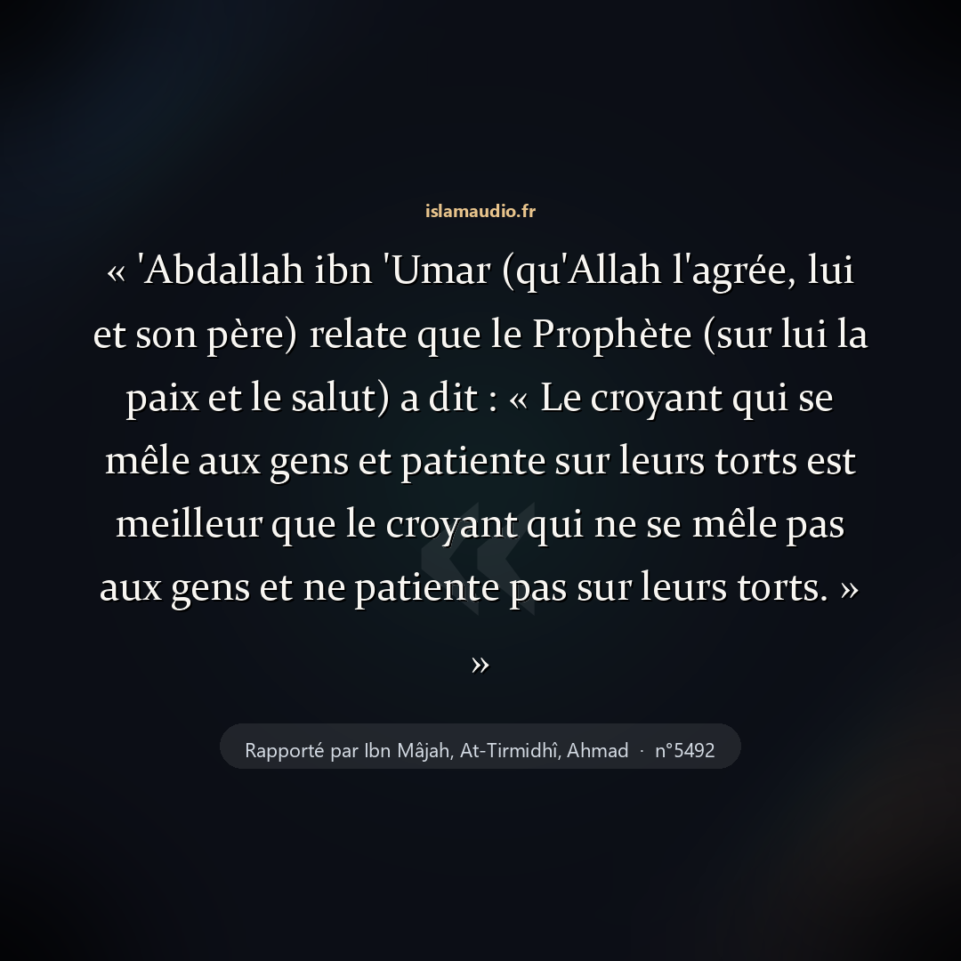 Aperçu du hadith