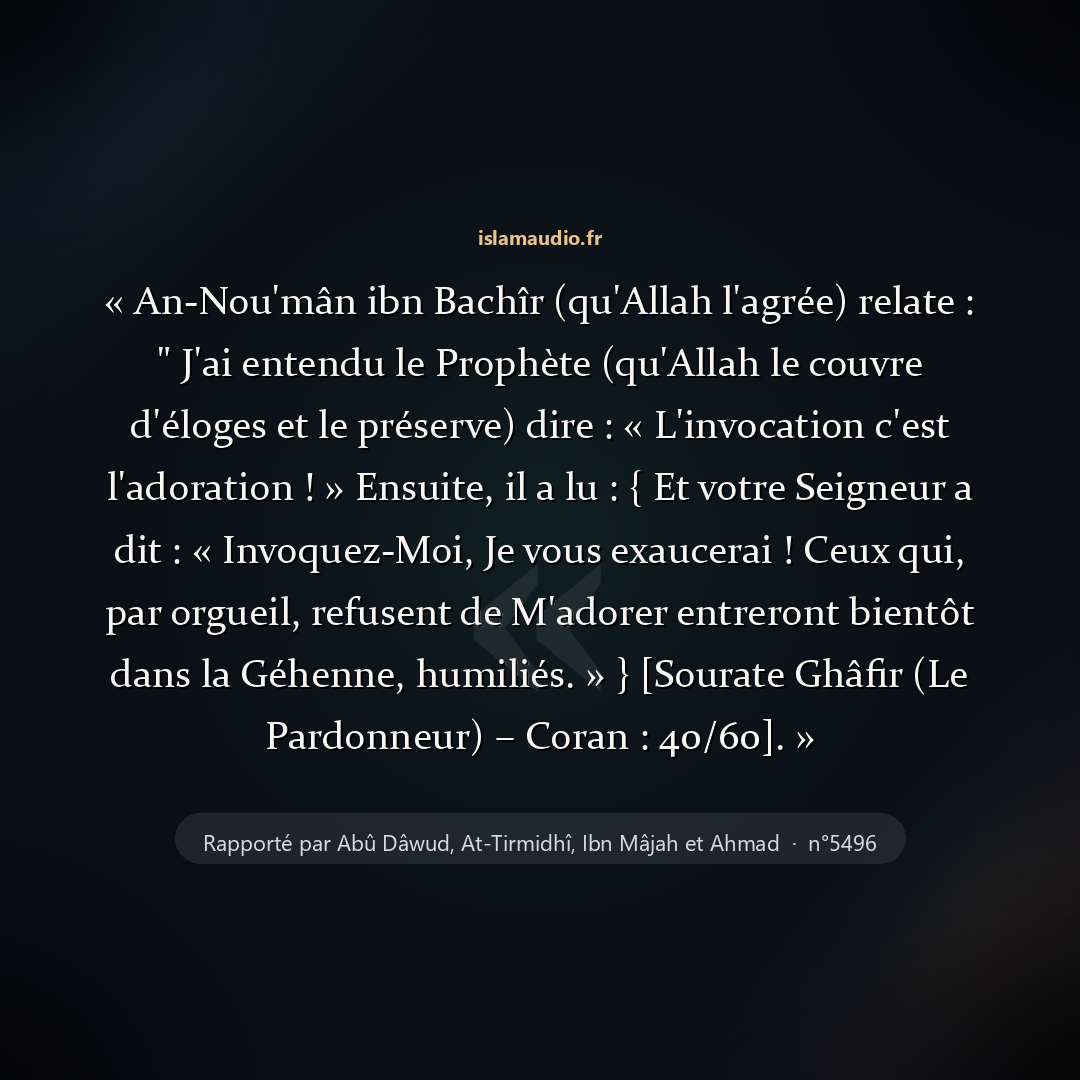 Aperçu du hadith