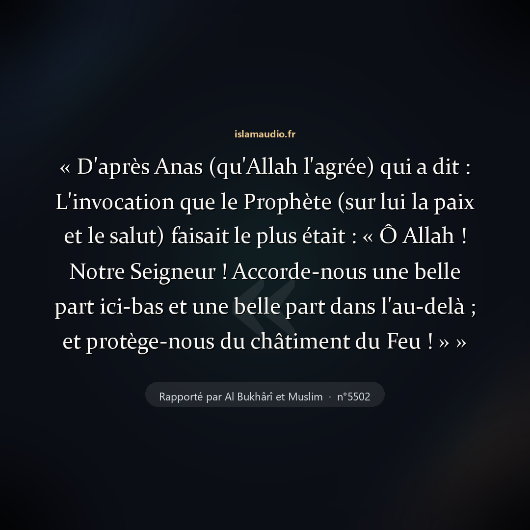 Aperçu du hadith