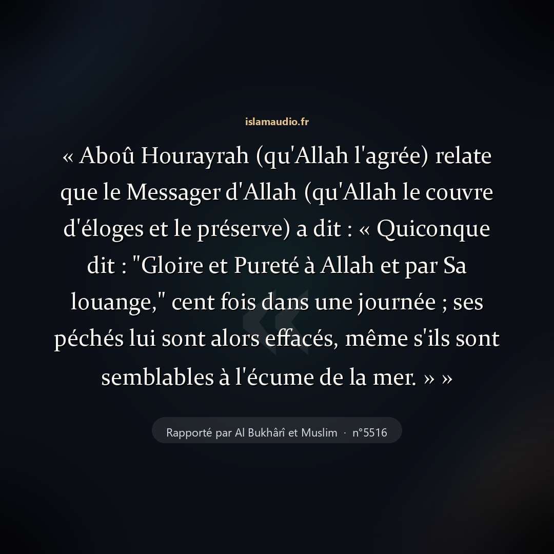 Aperçu du hadith