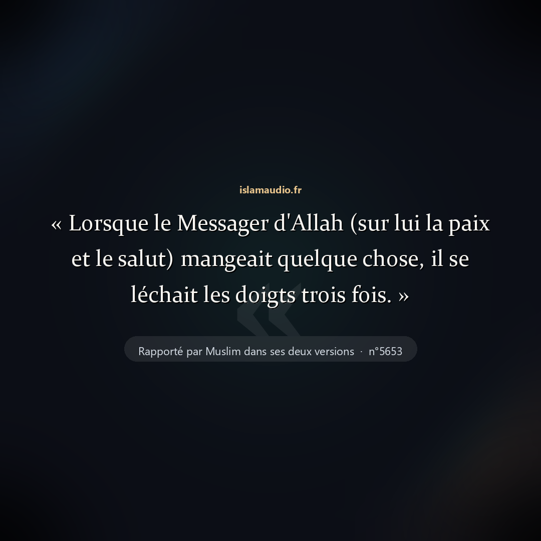 Aperçu du hadith