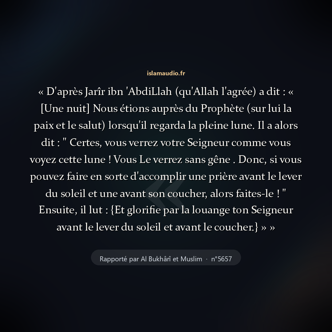 Aperçu du hadith