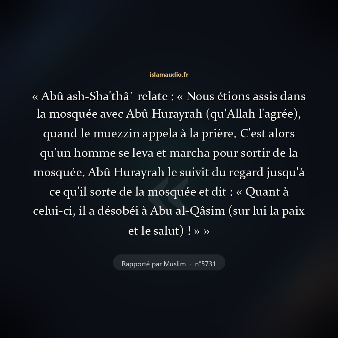 Aperçu du hadith
