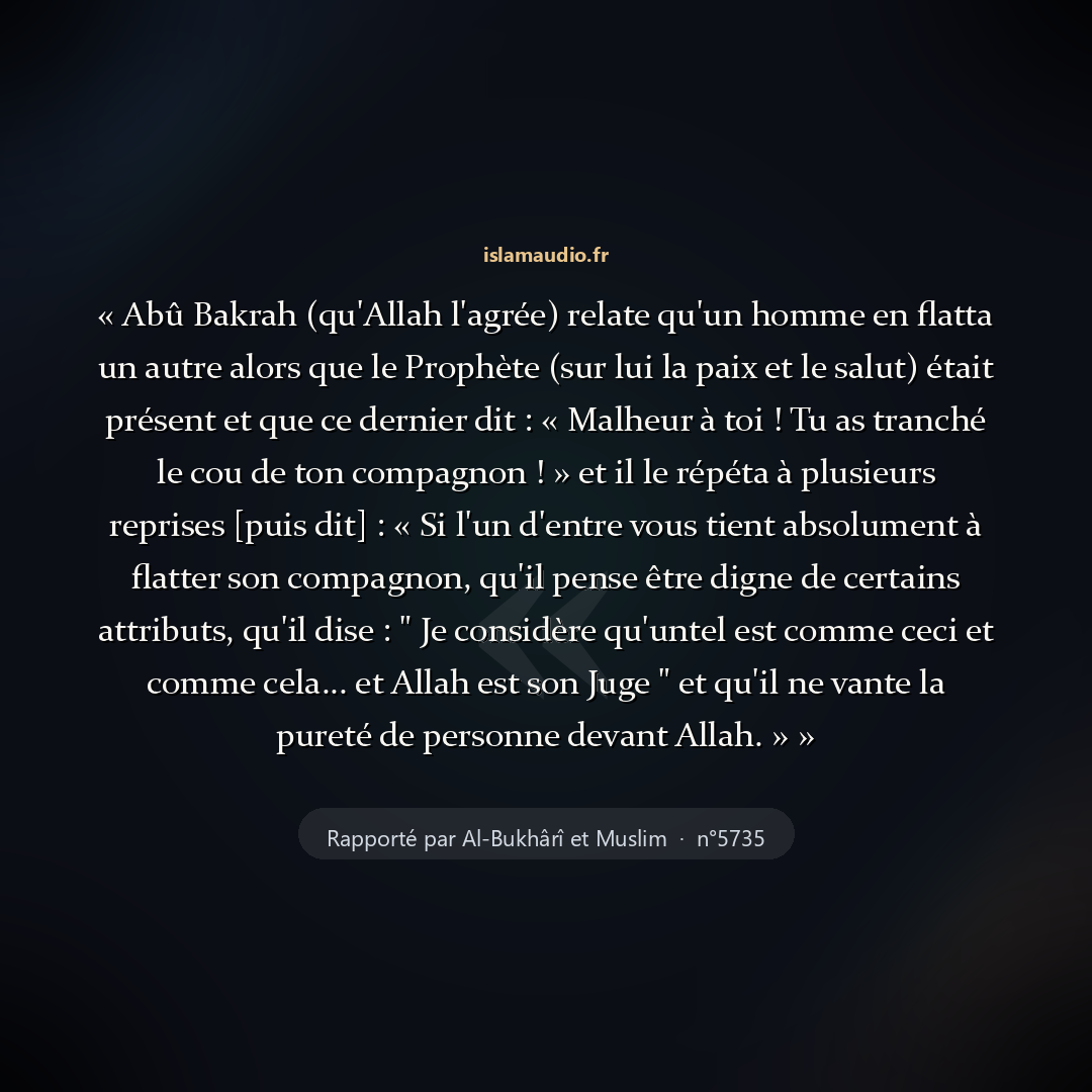 Aperçu du hadith